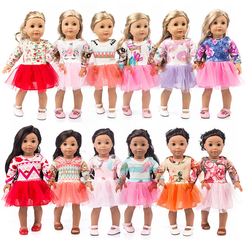 Doll clothes princess dress 18 inches American girl toy dress-up doll chiffon dress 45 cm baby clothes wholesale
