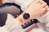 Strong magnet, watch, fashionable trend brand starry sky, quartz watches, Korean style, simple and elegant design, internet celebrity