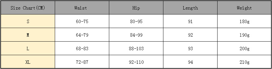 瑜伽裤尺码