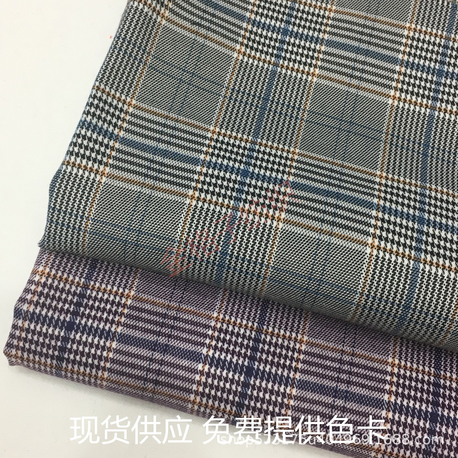 现货供应 TR微弹力色织格子布 秋冬厚款西装 风衣 童装 半身裙布