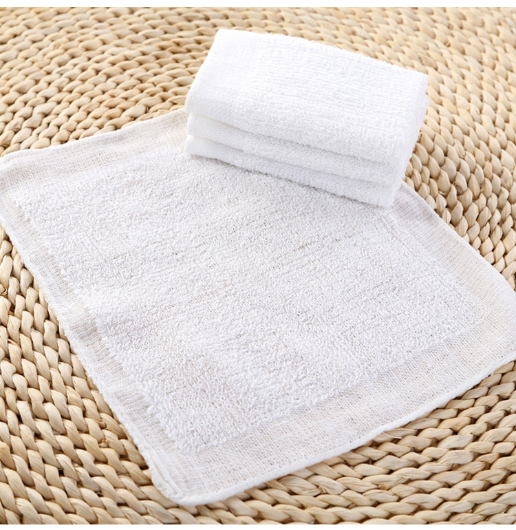 高阳方巾定制一次性白毛巾航空巾餐厅日用品酒店白色全棉小方巾