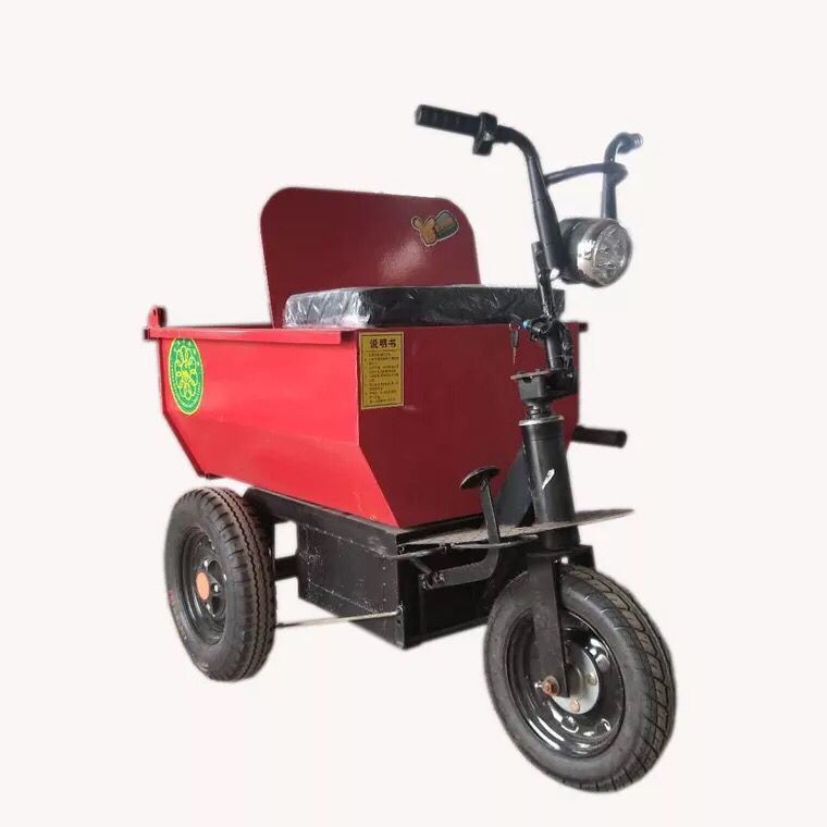 建筑工地三轮车工地人骑电梯楼层专用灰斗车自卸翻斗电动三轮车