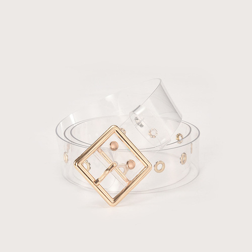 PVC Belt Resin Fashionable and Versatile Plastic Transparent Belt with Buckle for Women, Direct Manufacturer Sales and Wholesale