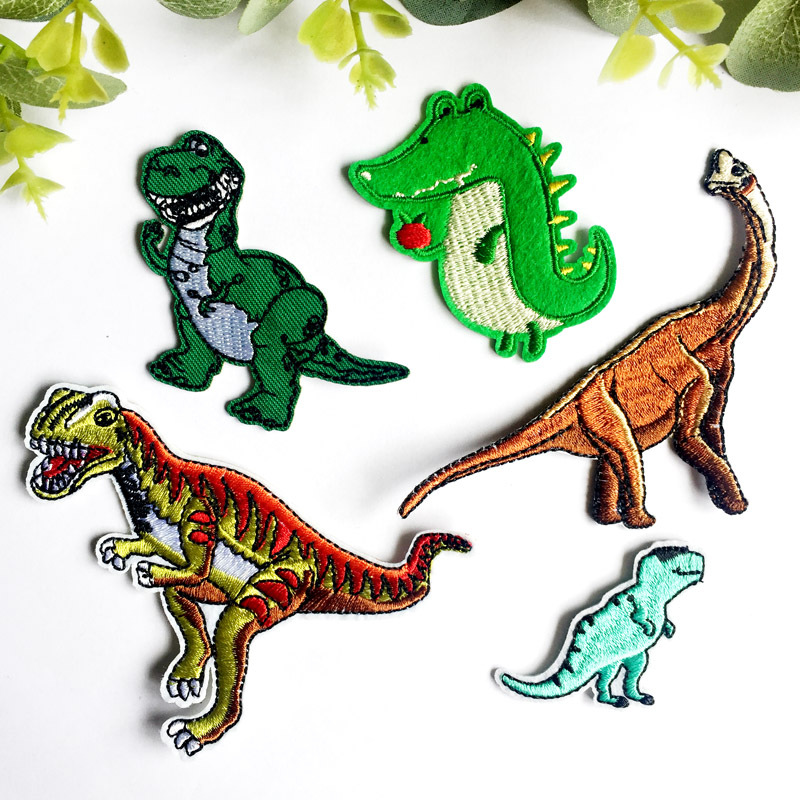 电脑刺绣花徽章服装辅料童装童裤胸标卡通动漫恐龙补洞补丁布贴