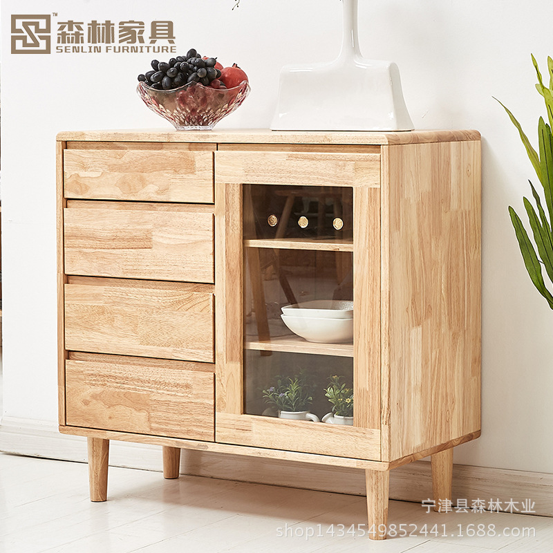 橡木餐边柜北欧实木家具简约现代日式家居无甲醛健康环保橱柜