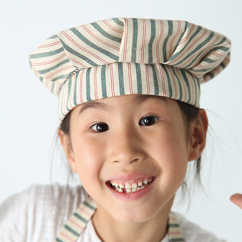 Delantal de los niños con mangas ropa chef traje lindo verano Delgado logotipo personalizado caligrafía creativa clase entrenamiento algodón y lino