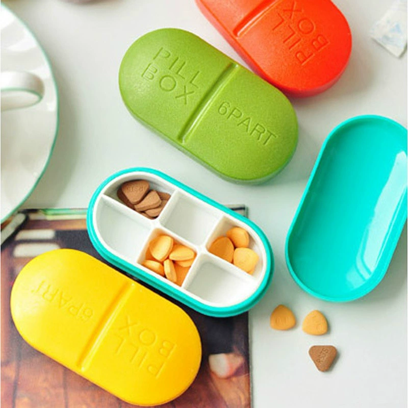 Handheld small container for traveling, storage box, 6 cells