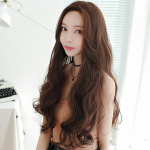 Wavy Hair Wigs Wig long curly hair big wave realistic synthetic wigs headgear