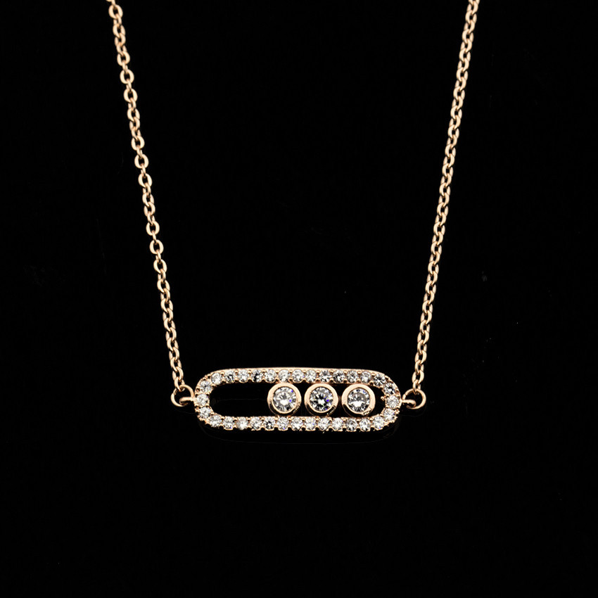 Bracelet En Or Rose Bracelet En Acier Inoxydable À Trois Diamants De Forme Géométrique display picture 5