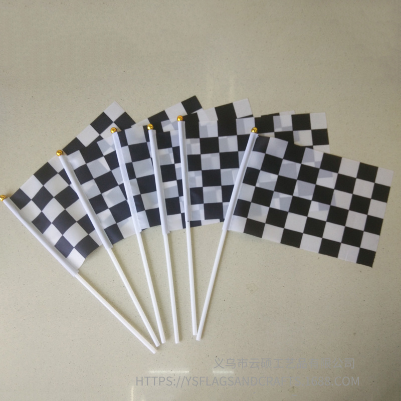 f1赛车黑白格赛车旗 赛车终点旗 赛车发令旗发车旗8号赛车手摇旗-阿里巴巴