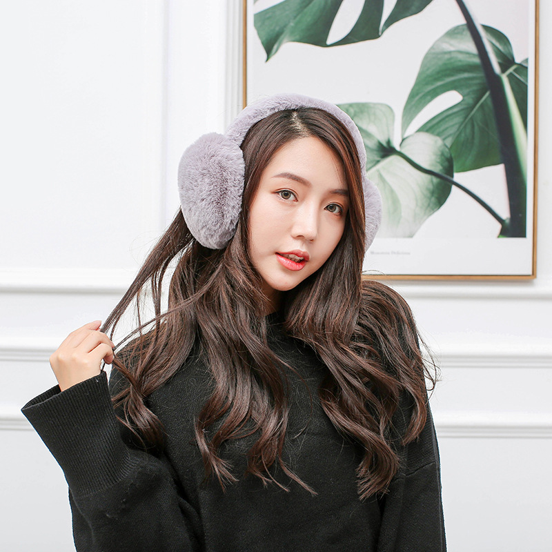 兔毛折叠耳套
