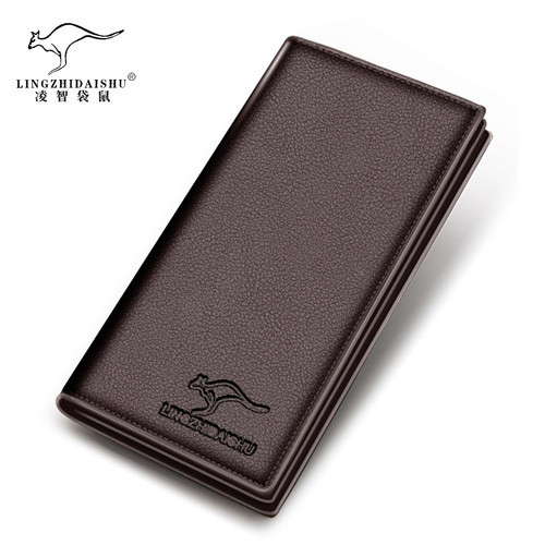 Lingzhi Kangaroo men's wallet large capacity clutch bag casual bag clutch long and short wallet wholesale