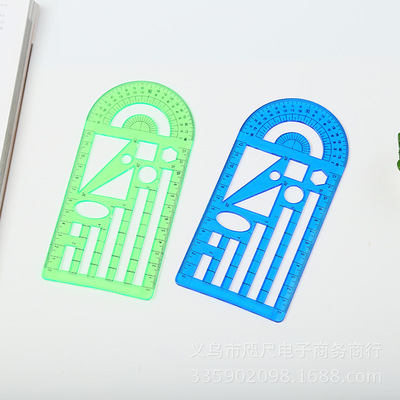 Stationery student Geometry Plastic transparent Template Plastic ruler Wholesale ruler