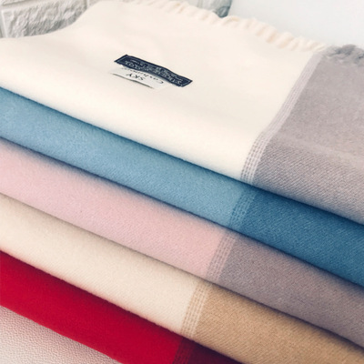 SKY新品拼色 纯色仿羊绒单色围巾披肩 新品秋冬新款 加厚羊毛保暖|ru