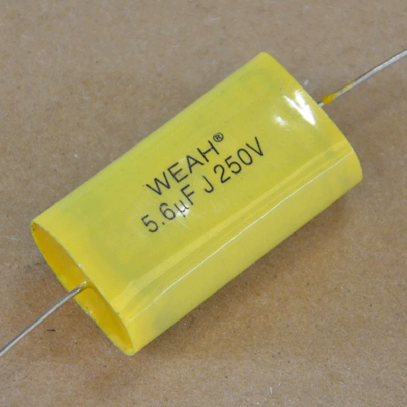320v? Factory direct sales 250V 5.6UF Weah Huang Bian осевой конденсатор динамика, звук дорожки делитель емкости