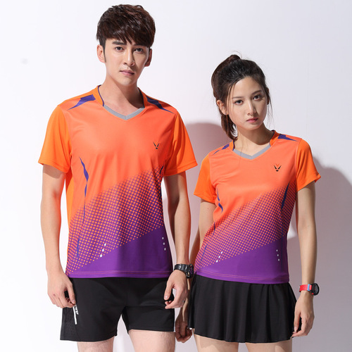 Women's Badminton Set Short-Sleeve Quick-Dry Tennis Clothes Men's Sports Suit One-Piece Replacement Badminton Apparel