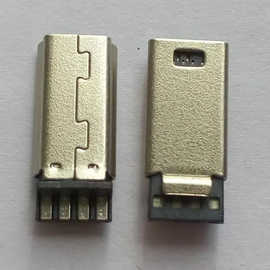 V3公头MINI5P加长焊线式后四主体USB数据线插头公座 充电线插口