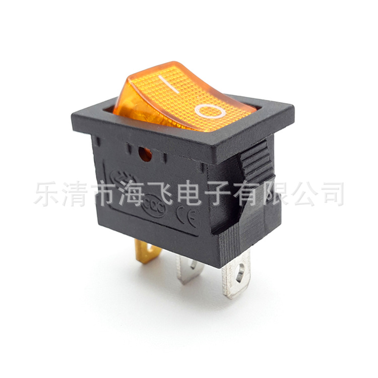 供应船型开关KCD105-102船型开关三脚带灯开关小型开关