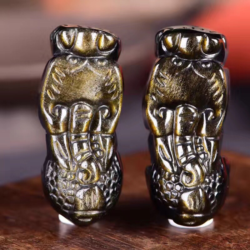 天然水晶金曜石大头貔貅散件配件 可做手链吊坠配饰批发