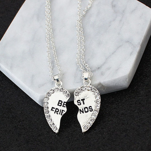 European and American foreign trade love pendant necklace, fashionable diamond best friends best friends accessories necklace