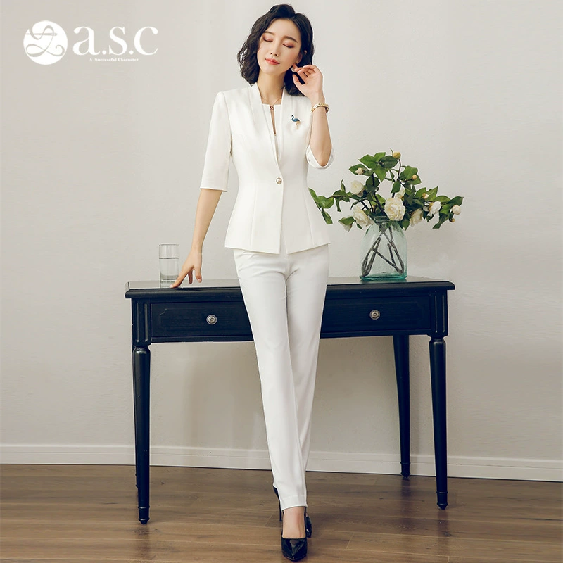 Summer fashionable set for work, classic suit jacket, 2018