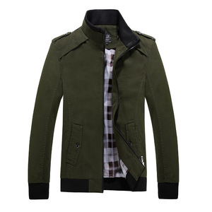 Men’s stand collar pure cotton wash large casual coat work clothes military versatile jacket men