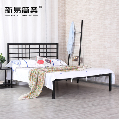 中式双人床1.5米1.8米铁艺床铁床架民族风铁床公主床铁架床儿童床|ms