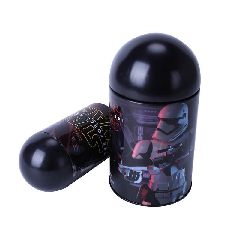 新款马口铁圆形通用包装盒子弹头型圆罐拼图包装盒