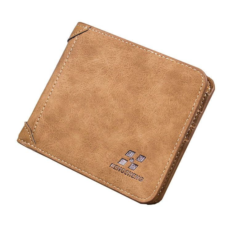 Men's retro thin matte wallet for leisure, European style