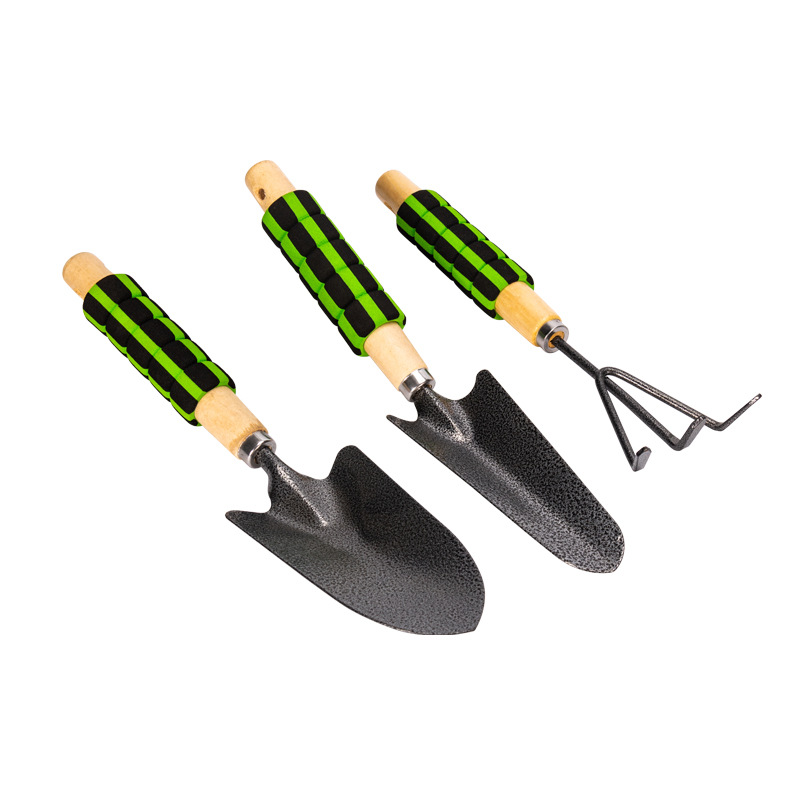 厂家直销 园林工具3件套装耙子尖铁铲迷你植物松土铁锹