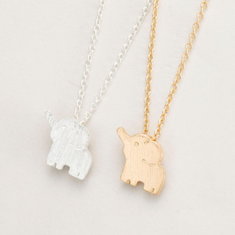 Hot Sale Cute Elephant Necklace Eco Alloy Electroplated Gold Necklace Clavicle Chain Wholesale display picture 18