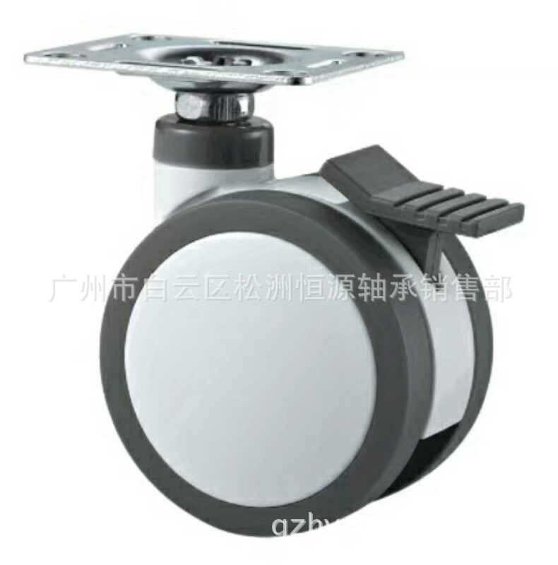 2寸静音PU医疗器械轮脚轮家具滑轮工业轮万向轮平板轮轮子轱辘子