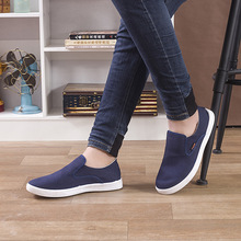 Summer canvas shoes, men&#39;s flat shoes, one foot pedal shoes