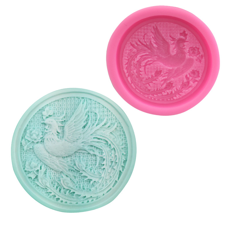 Long Feng Qiuyu Phoenix Цветок Птицы Пирог Сахар Силиконовая Форма Китайский Ветер Long Feng Chengxiang Шоколадный Торт Форма Инструмент для выпечки