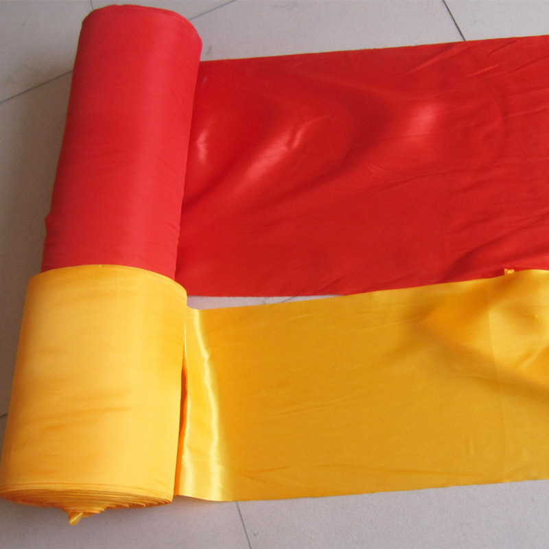 大红布红绸子花球布佛堂大红绸布剪彩布揭幕布跳舞黄绸布