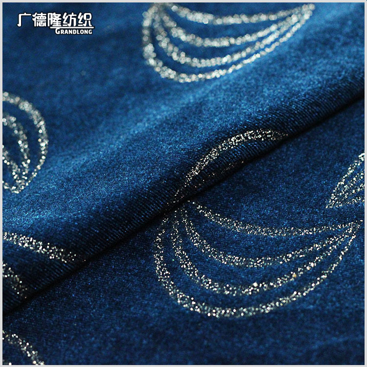 秋冬复古浪漫金丝绒月亮闪闪撒粉面料连衣裙礼服晚装短裤公主裙布