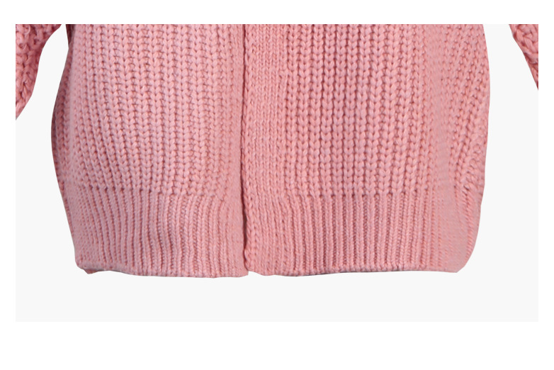 Pink V-Neck Sweater Jacket Wholesale Women Clothing