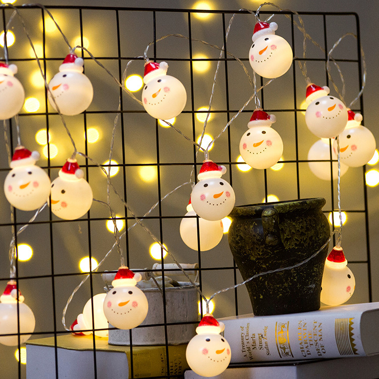 Snowman Christmas lights led lights string wire for home decoration xmas New Year holiday lights battery box Christmas lights string