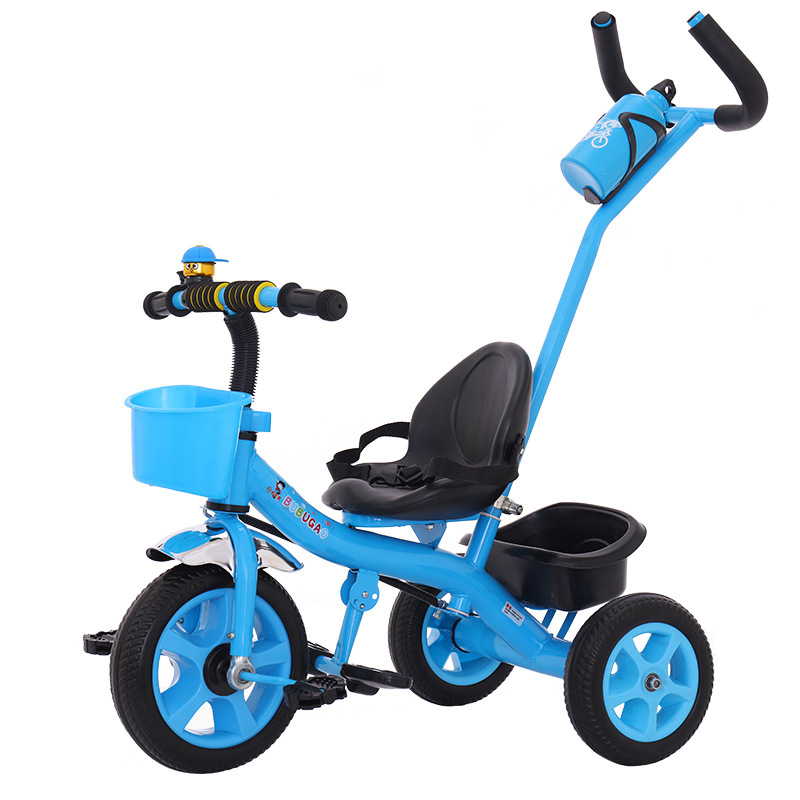 儿童三轮车发泡轮可折叠三轮脚踏车大容量储物篮儿童玩具推车