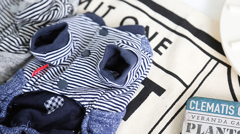 条纹老鹰背带四脚衣