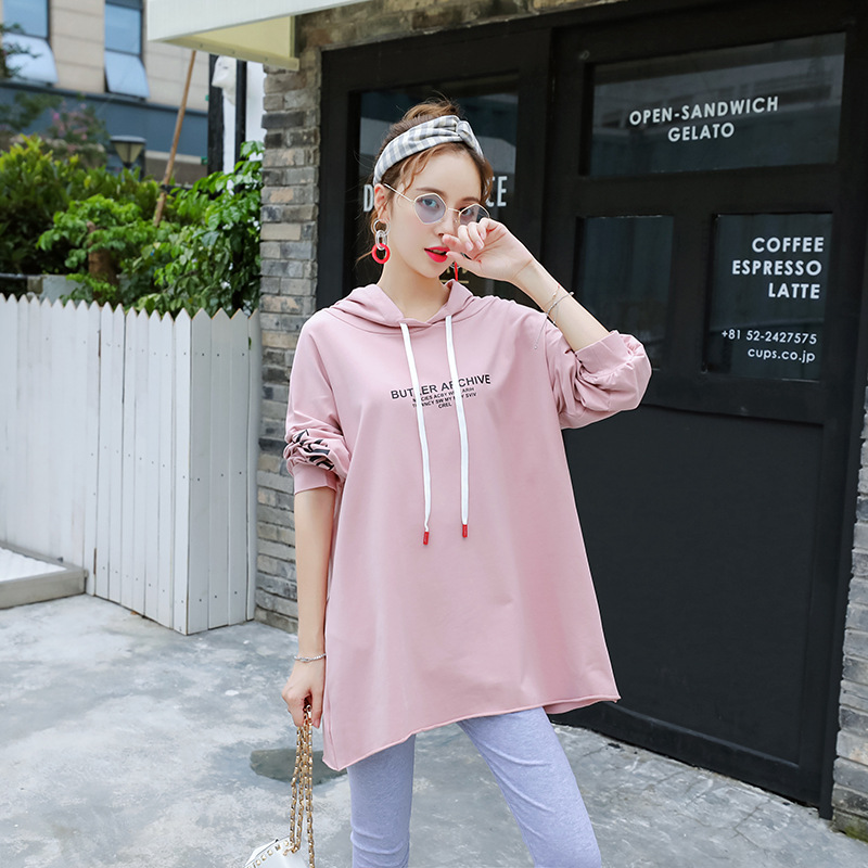 连帽字母卫衣孕妇装春秋新款韩版宽松时尚百搭孕妇上衣T恤潮妈|ms