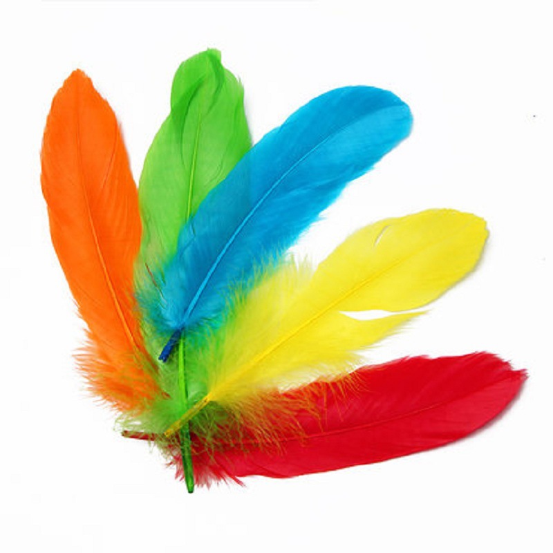 天然鹅毛大飘羽毛装饰材料印花羽毛彩色羽毛 diy手工飘毛耳环配件|ms