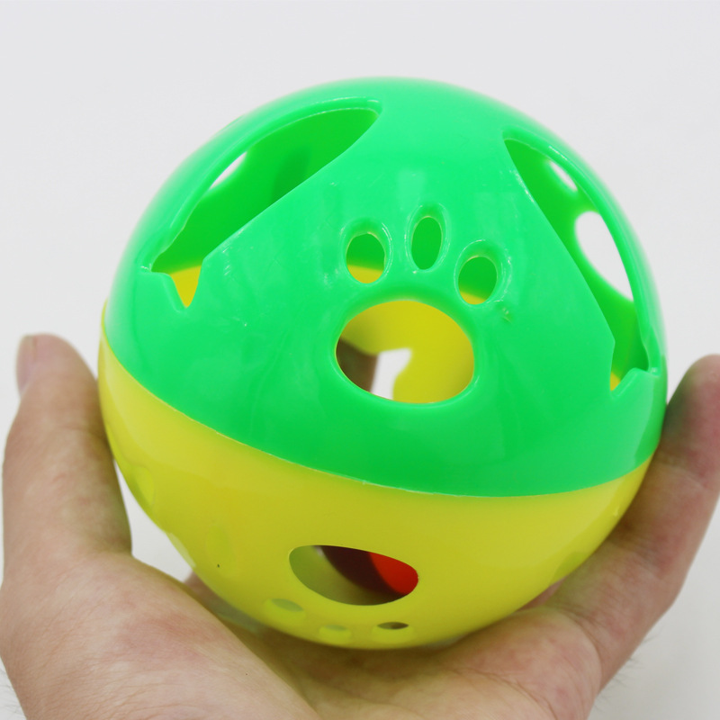 Bola de juguete para mascotas 10,5 CM gato juguete de plástico Bola de campana perro esférico suministros de juguete