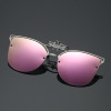 Fashionable metal ultra light sunglasses suitable for men and women, cat's eye, wholesale