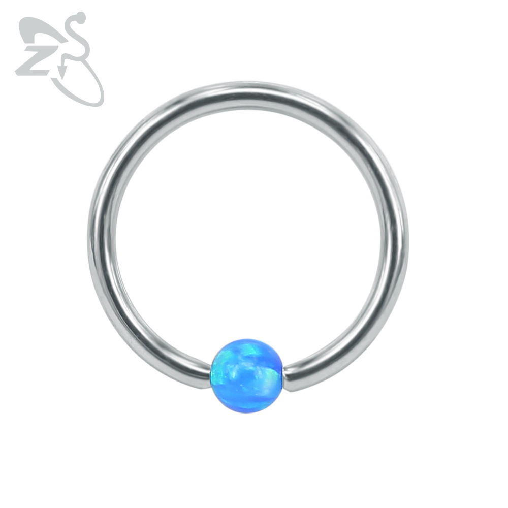 316L Stainless Steel Nose Ring Clip Ball for Women Men - AB White Opal Nose Stud Piercing Jewelry detail image 10