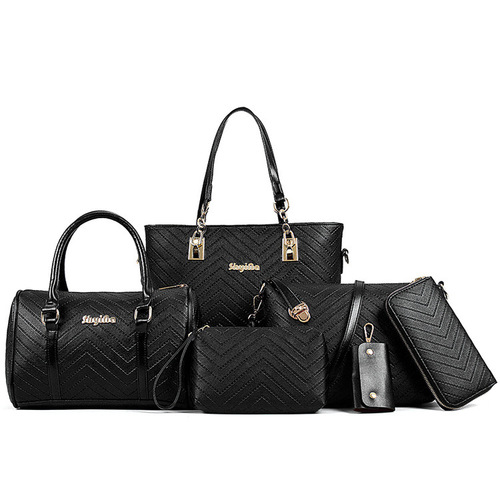 Cross-border women's bags  new fashion trend embossed six-piece set mother-in-law bag single shoulder crossbody handbag women's bag wholesale