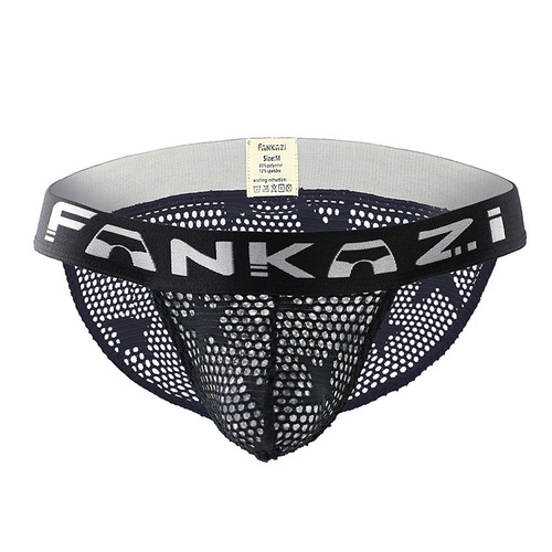 厂家批发镂空男士内裤青年星星网孔潮男透气舒适个性高叉内裤外贸