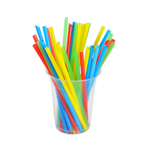 Disposable beverage straws PP color plastic straws juice milk tea thick straws smoothie slender straws wholesale