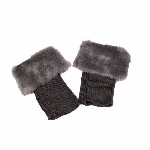 New furry sock covers, flip-up short boot covers, knitted fur leg covers, cross-border short woolen shoe covers, Christmas furry foot covers
