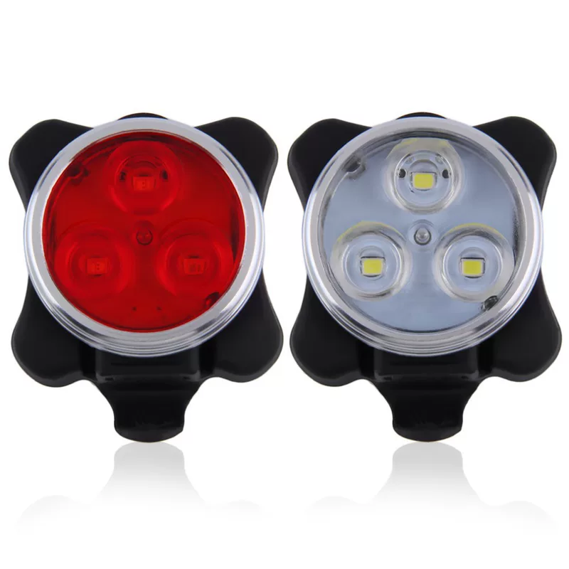 LED bike light set, front & rear USB rechargeable, COB/LED, 650 mAh, red+white